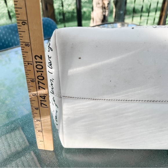 Kate Spade Sold Out Heart It Penelope White Canvas Tote Bag Sweet - Picture 14 of 15